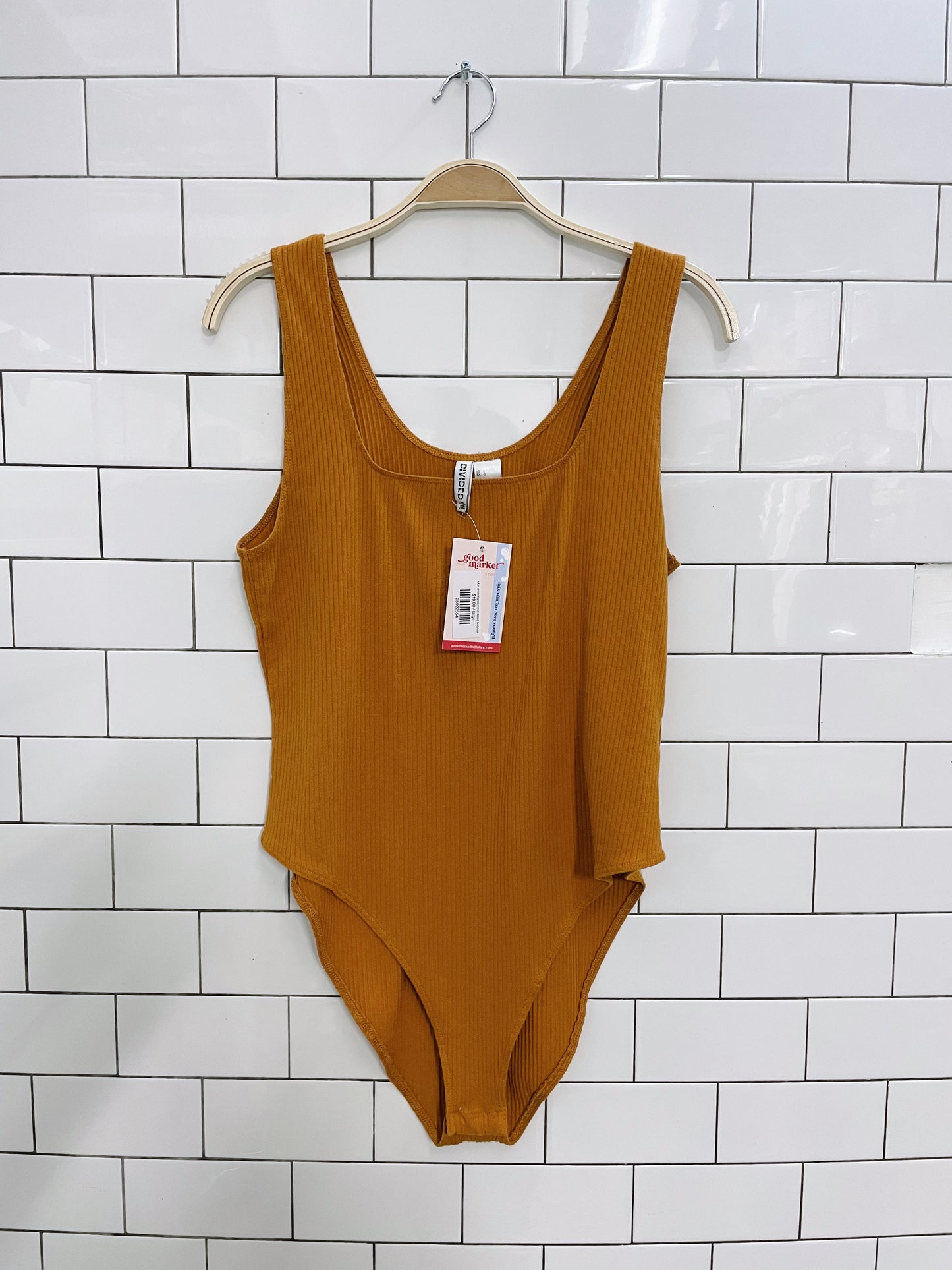 h&m divided goldenrod ribbed bodysuit