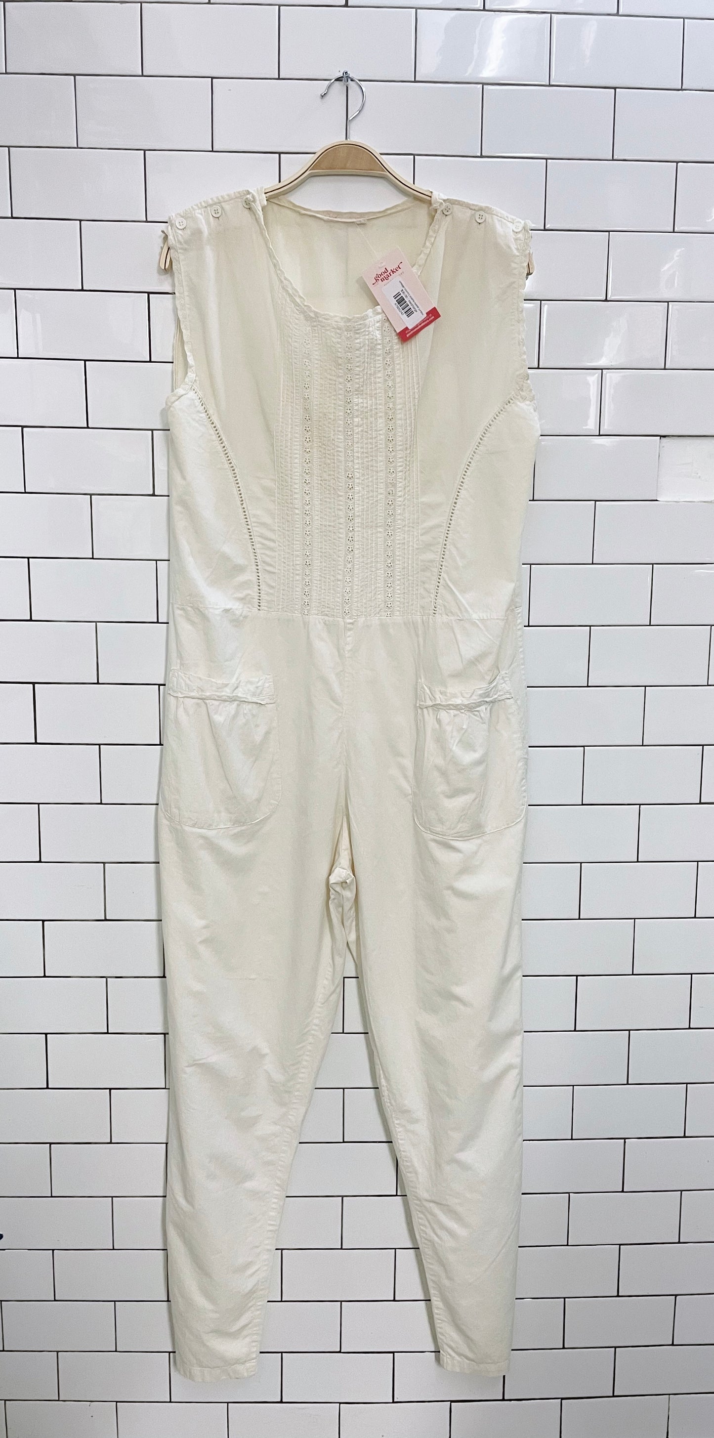 vintage country prairie eyelet jumpsuit