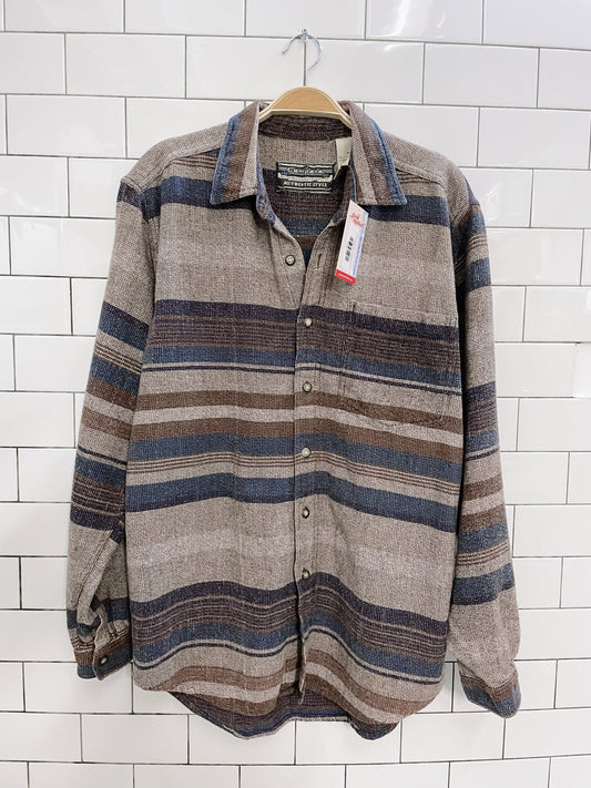 vintage campana woven ranch stripe flannel shirt