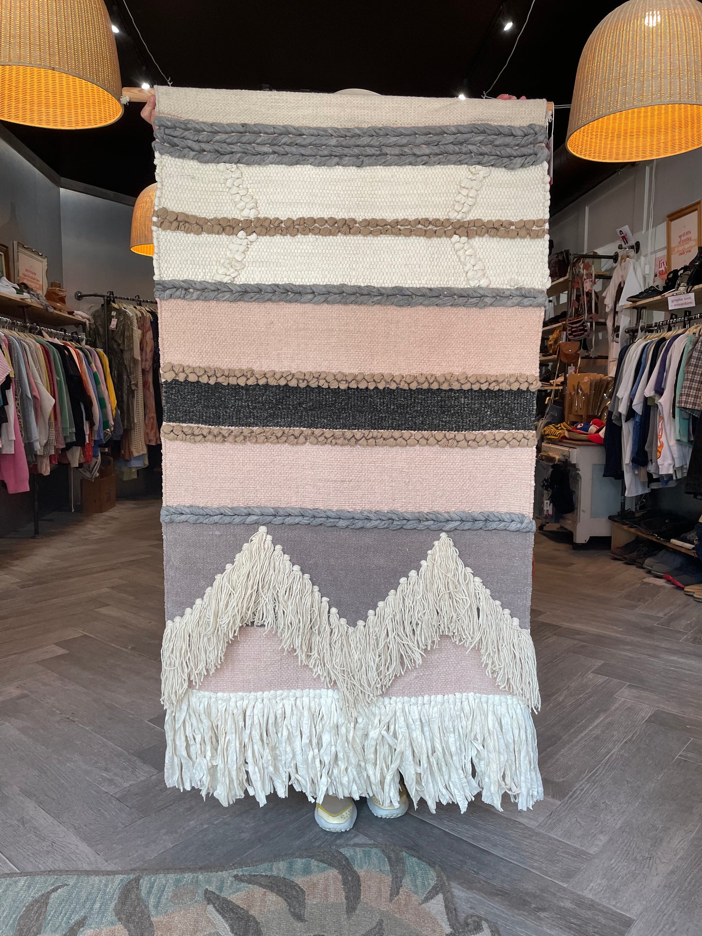 boho xl tassel tapestry wall hanging