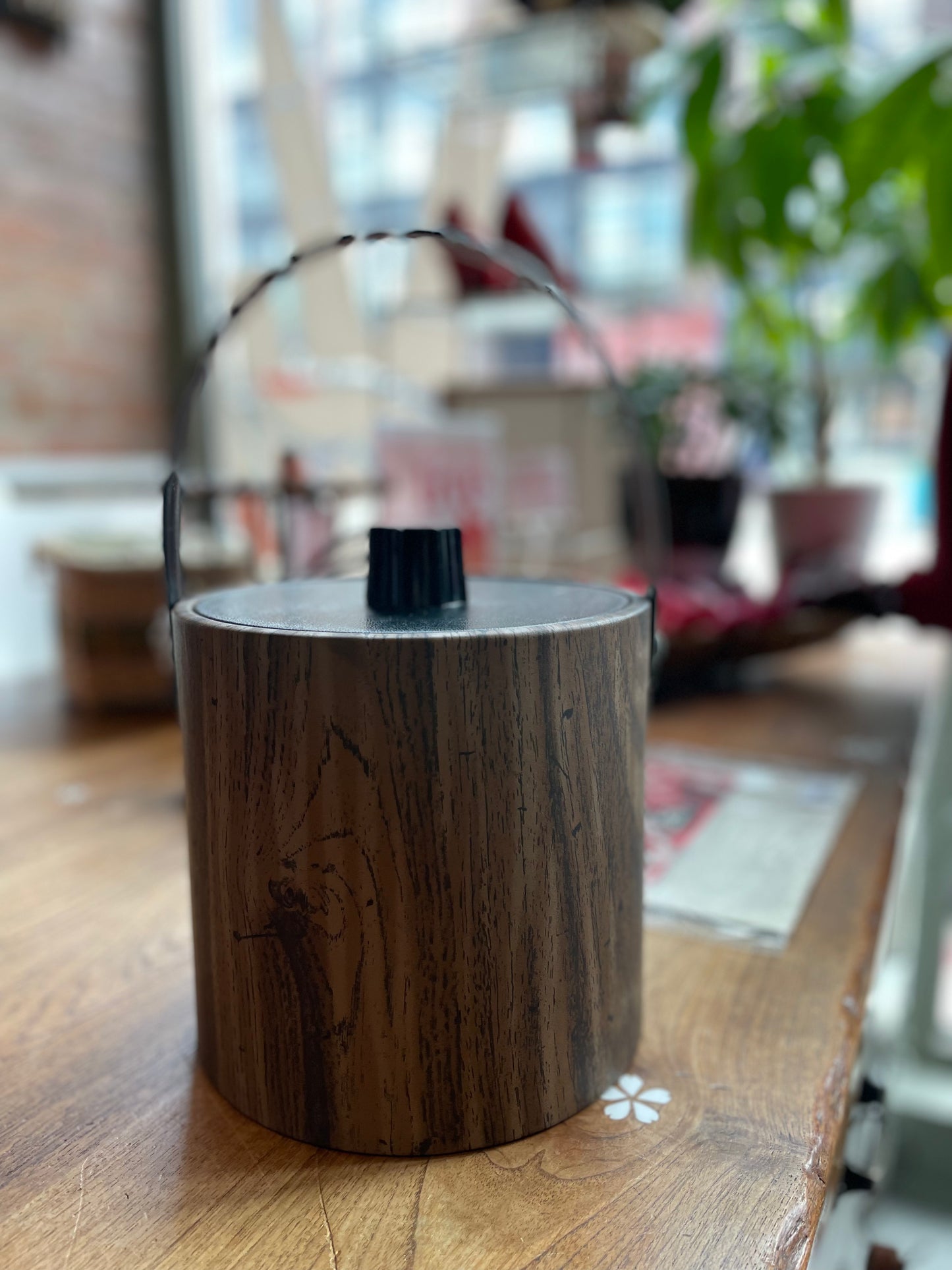 vintage 60's irvingware usa wood panel ice bucket