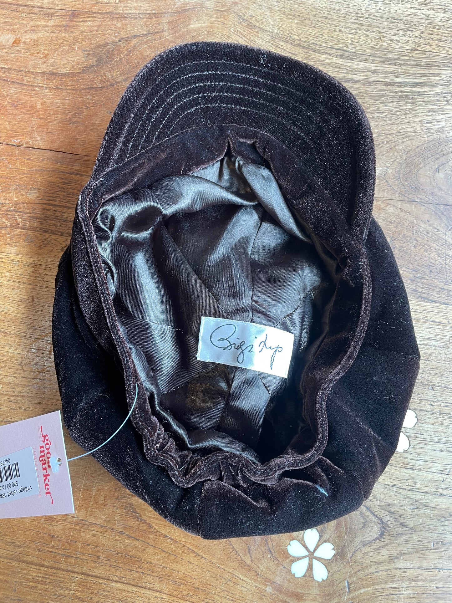vintage velvet newsboy cap