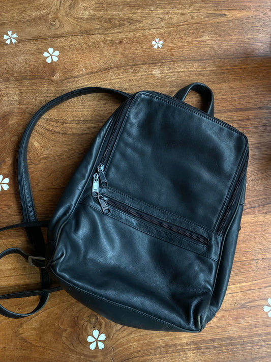 vintage 00s derek alexander minimal leather backpack
