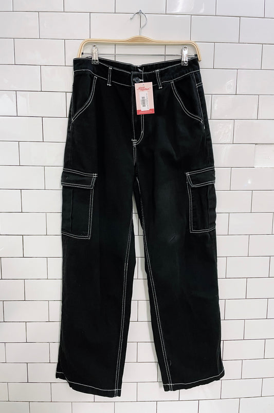 h&m divided wide leg cargo jeans