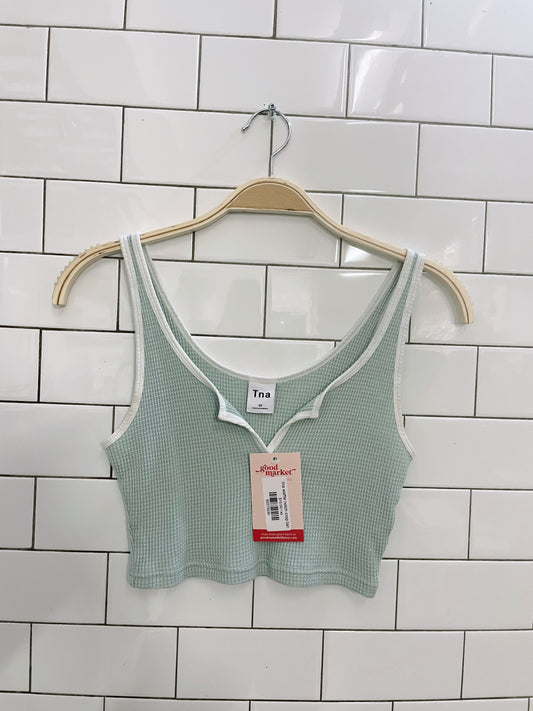 tna waffle notch crop tank