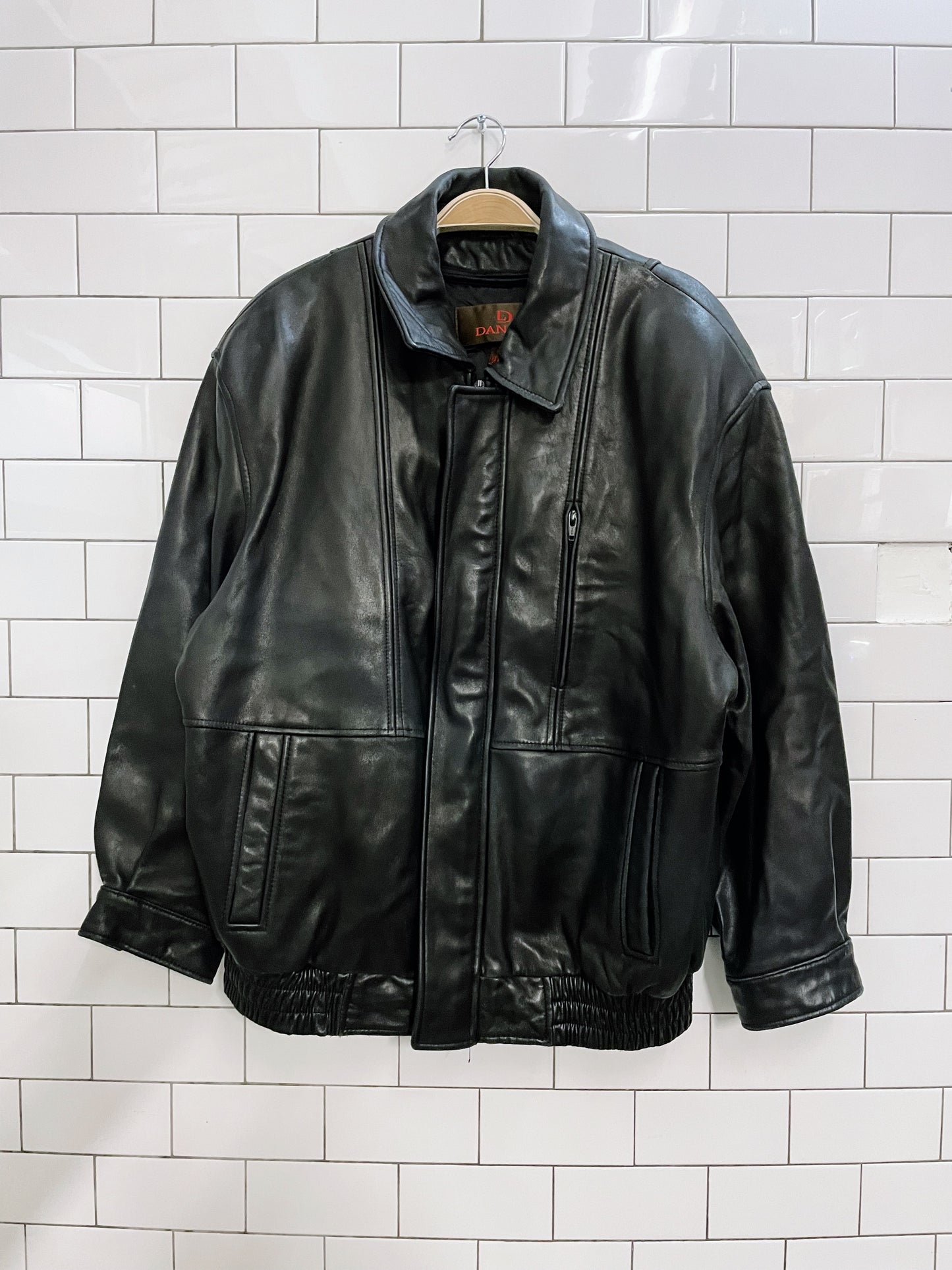 vintage danier butter leather bomber jacket