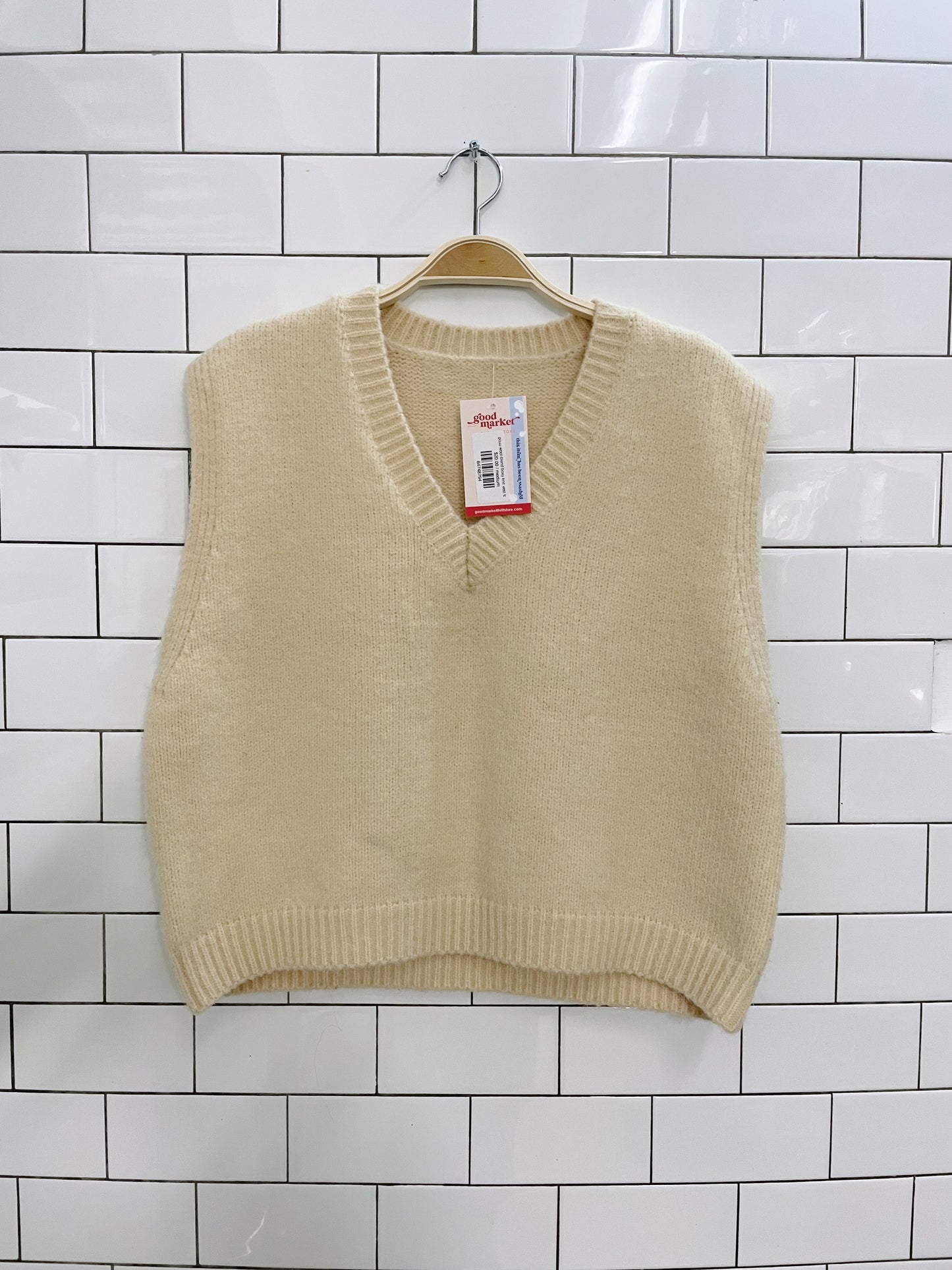 pijuu wool-blend boxy knit vest top