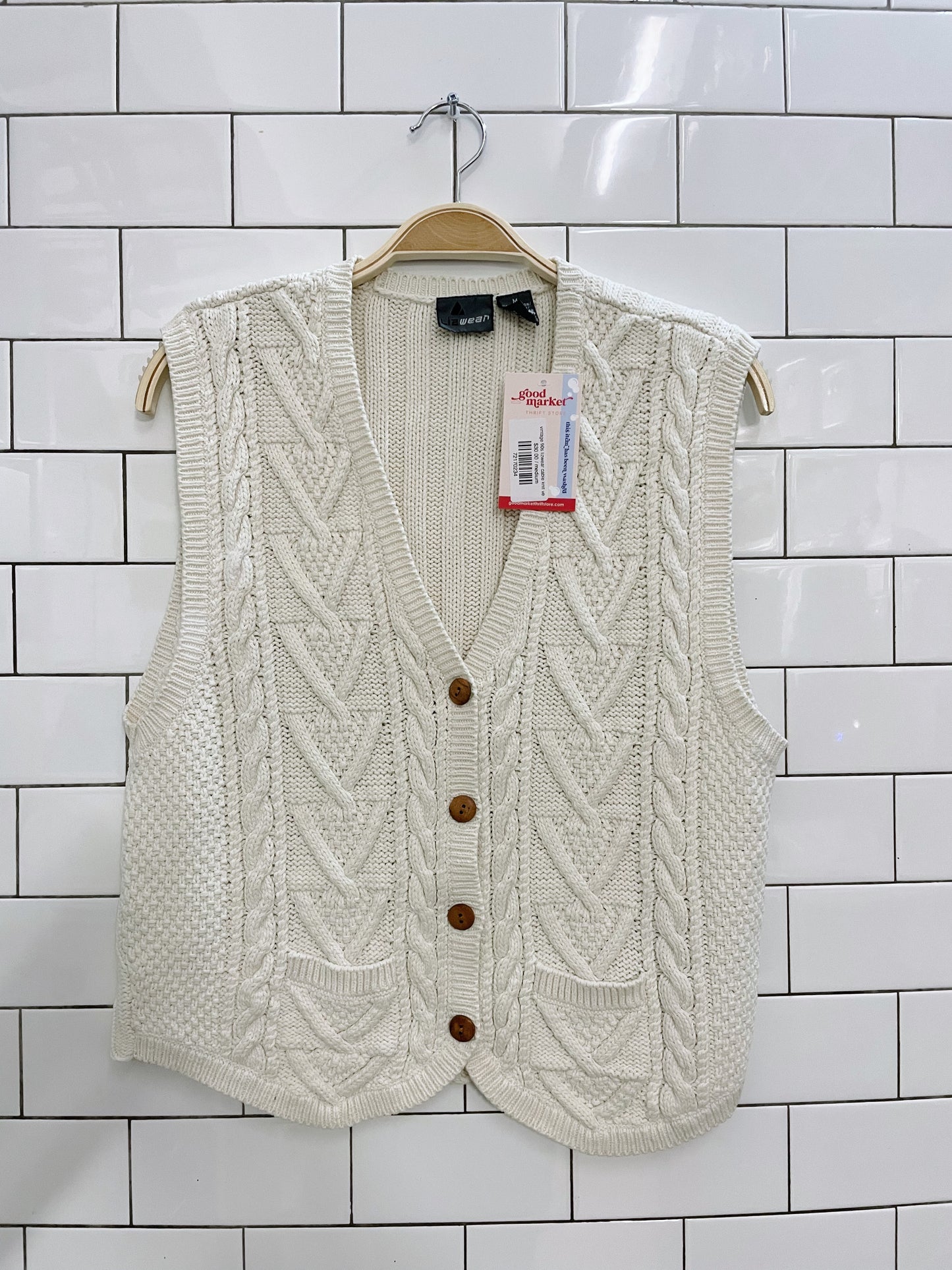 vintage 90s lizwear cable knit vest