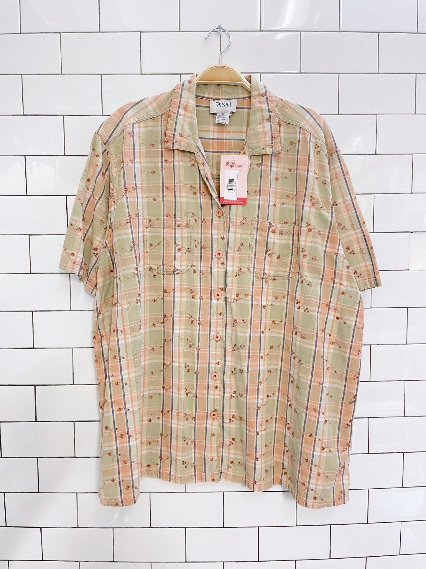 vintage 00s casual elements country plaid shirt