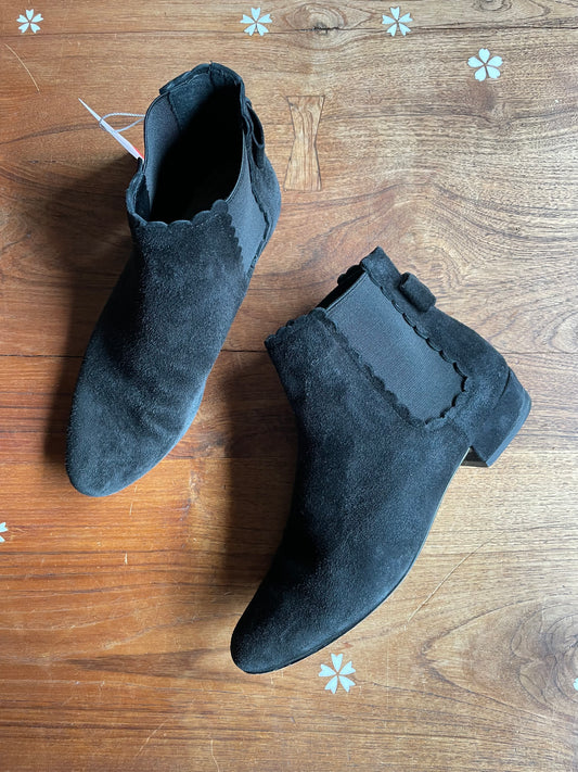 kate spade bow back suede boot