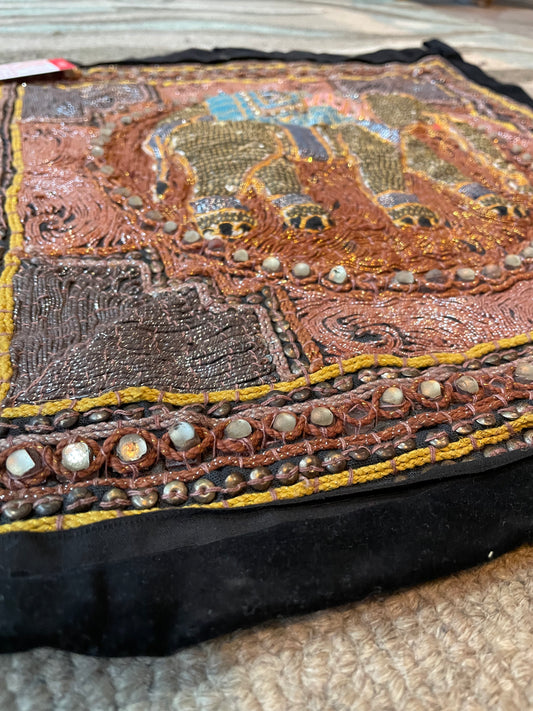 vintage kalaga burmese elephant velvet wall art