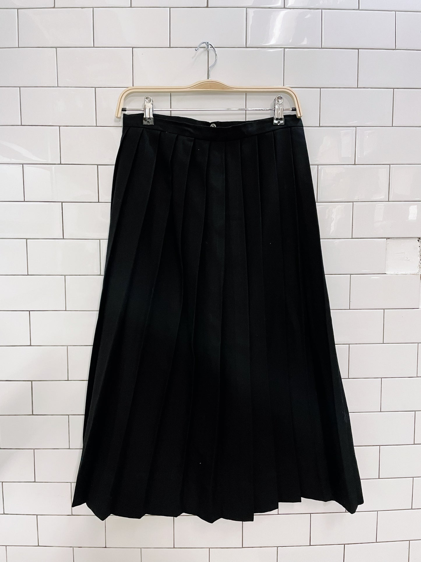 vintage wool pleated midi skirt