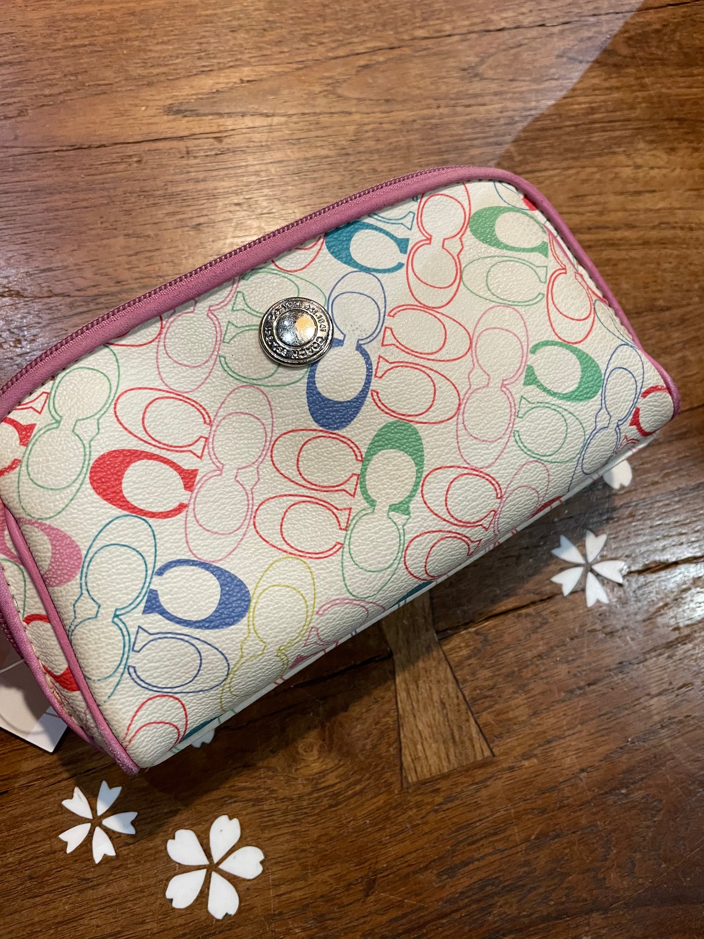 coach c print cosmetic case