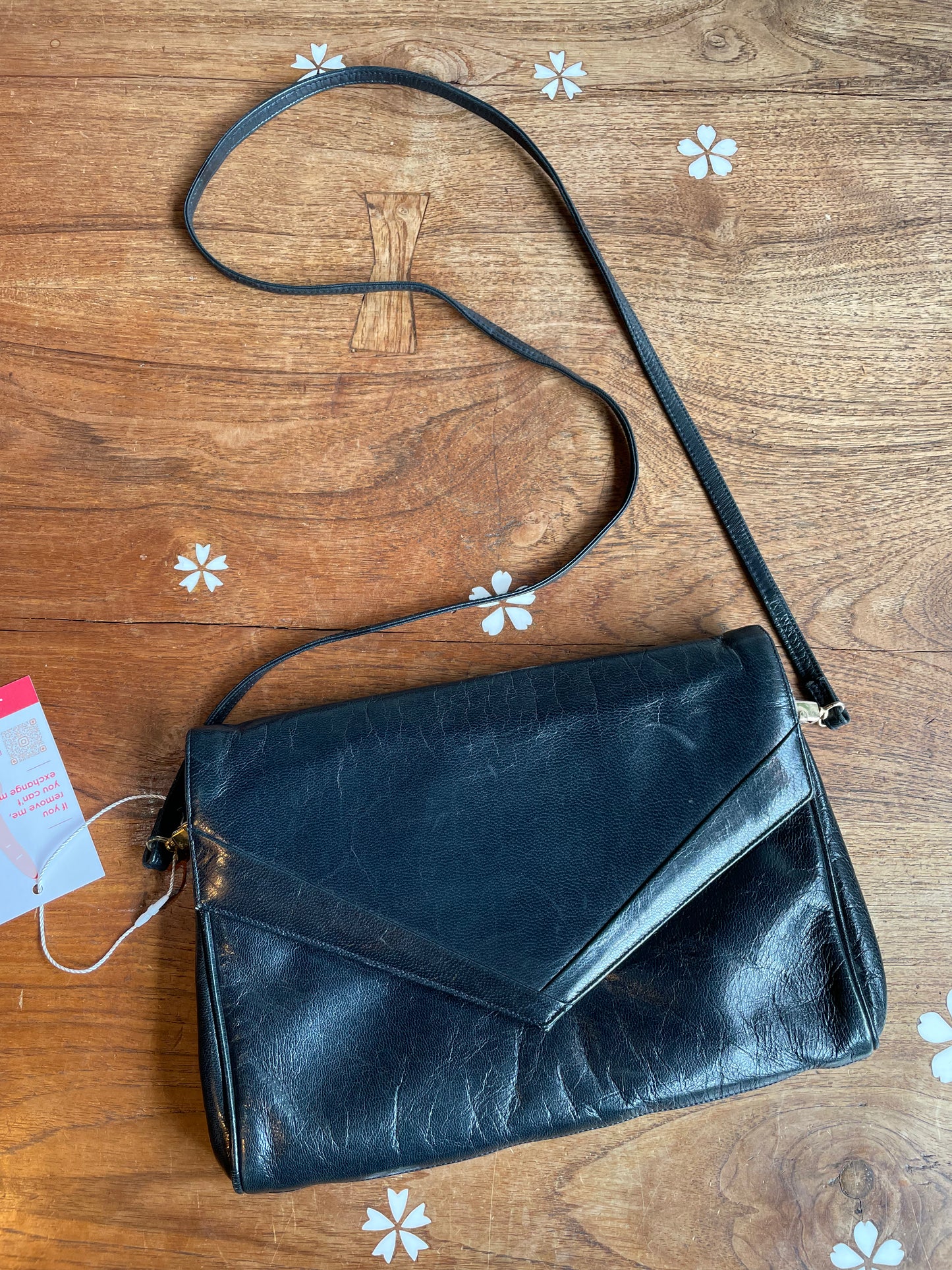 vintage bally leather envelope evening bag