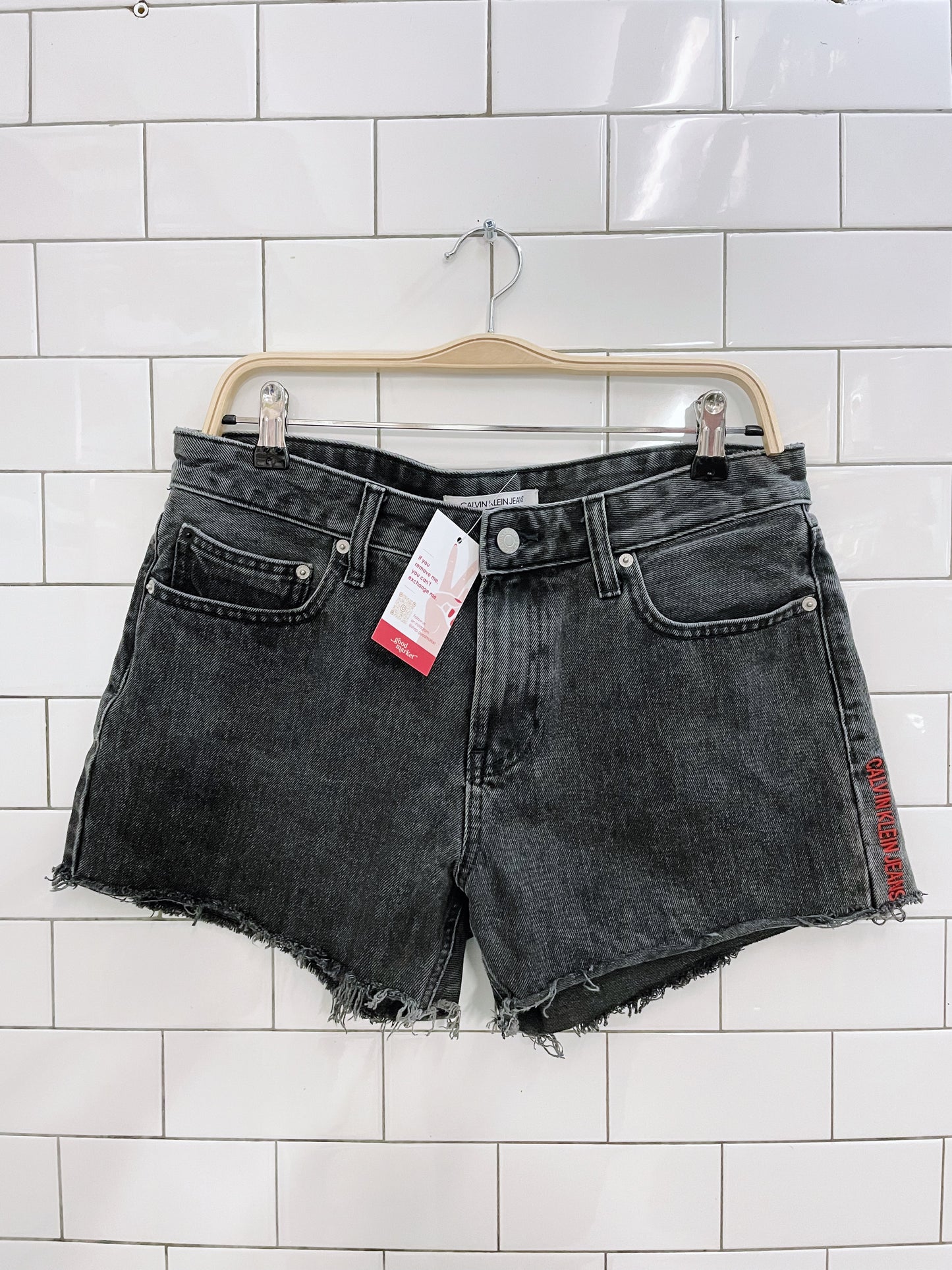 calvin klein jeans cut off denim shorts