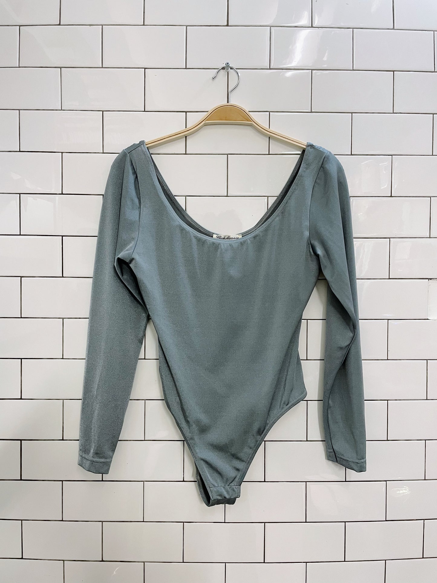 vintage 90s club monaco shiny ls bodysuit