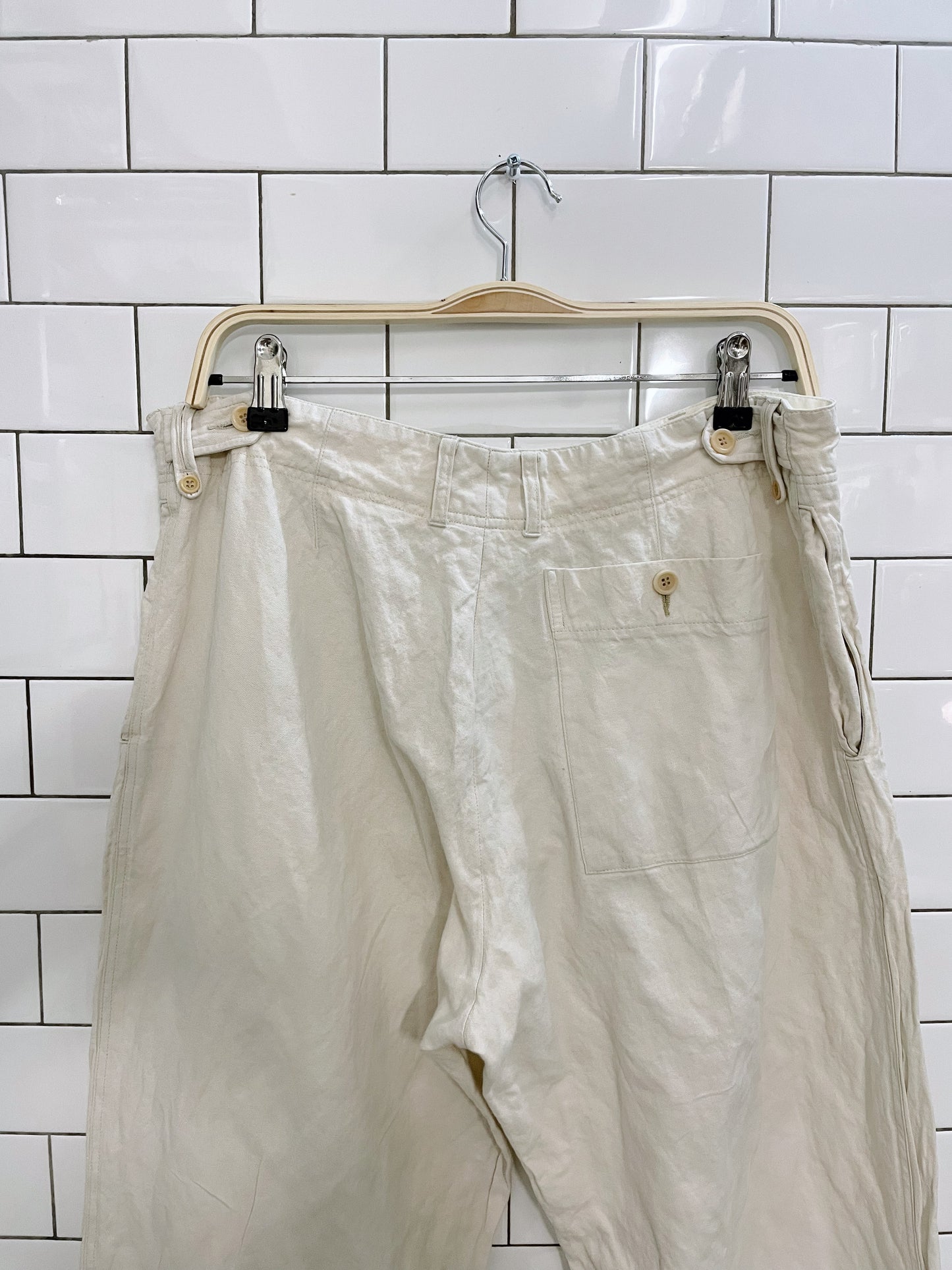 paul smith gents wrinkled cotton wide leg trouser