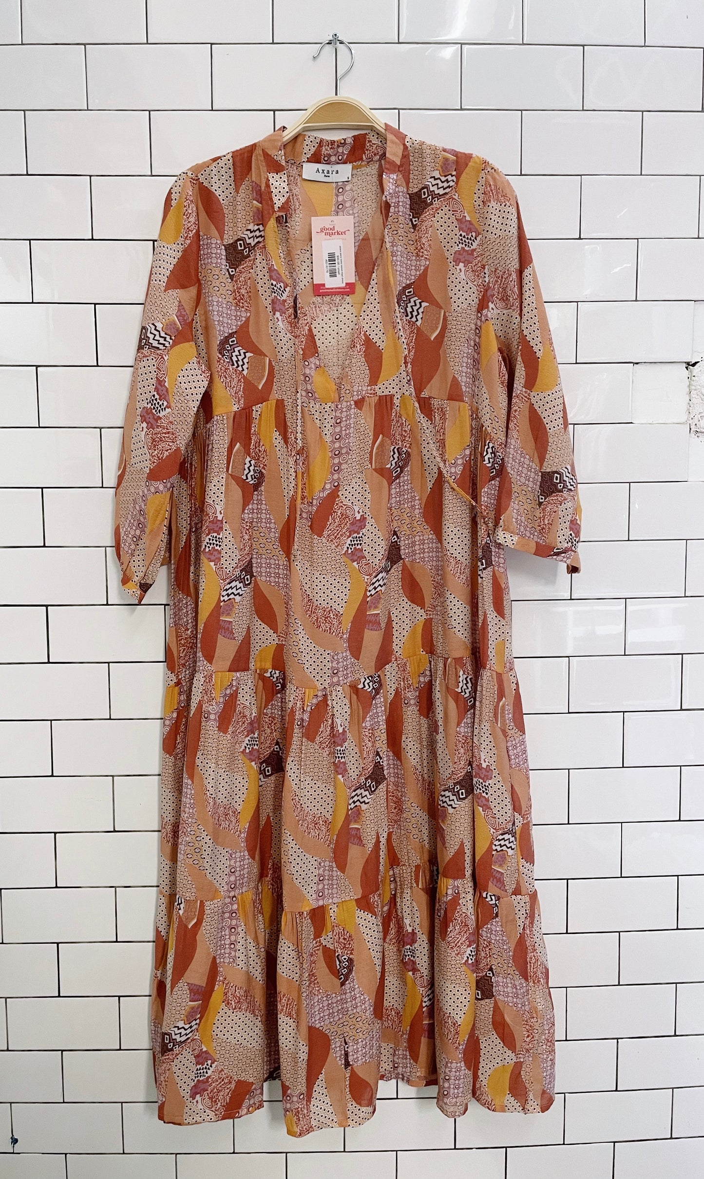 axara paris boho tiered maxi dress