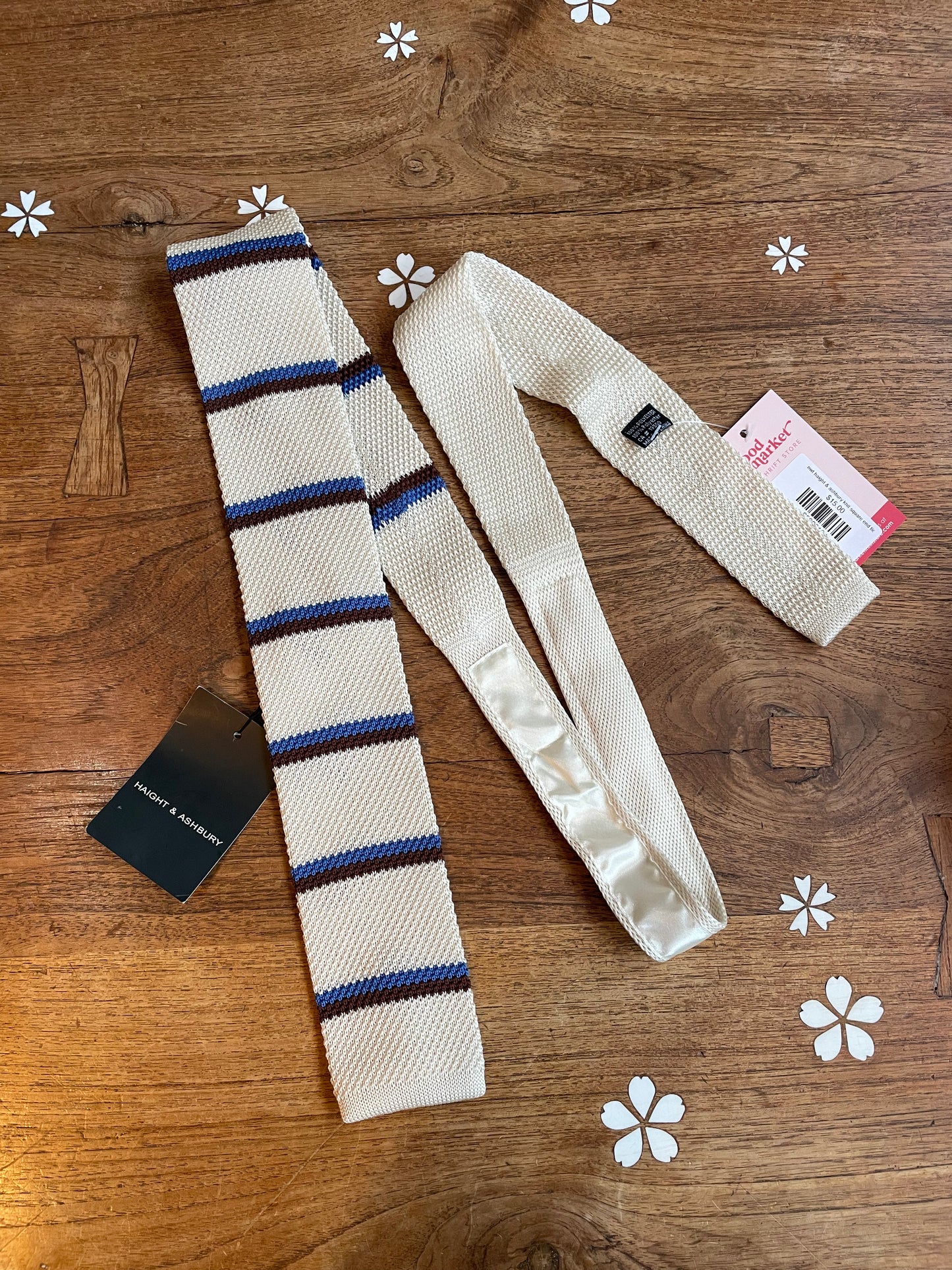 nwt haight & ashbury knit square end tie
