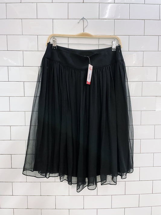 st. john 100% silk chiffon pleated short skirt