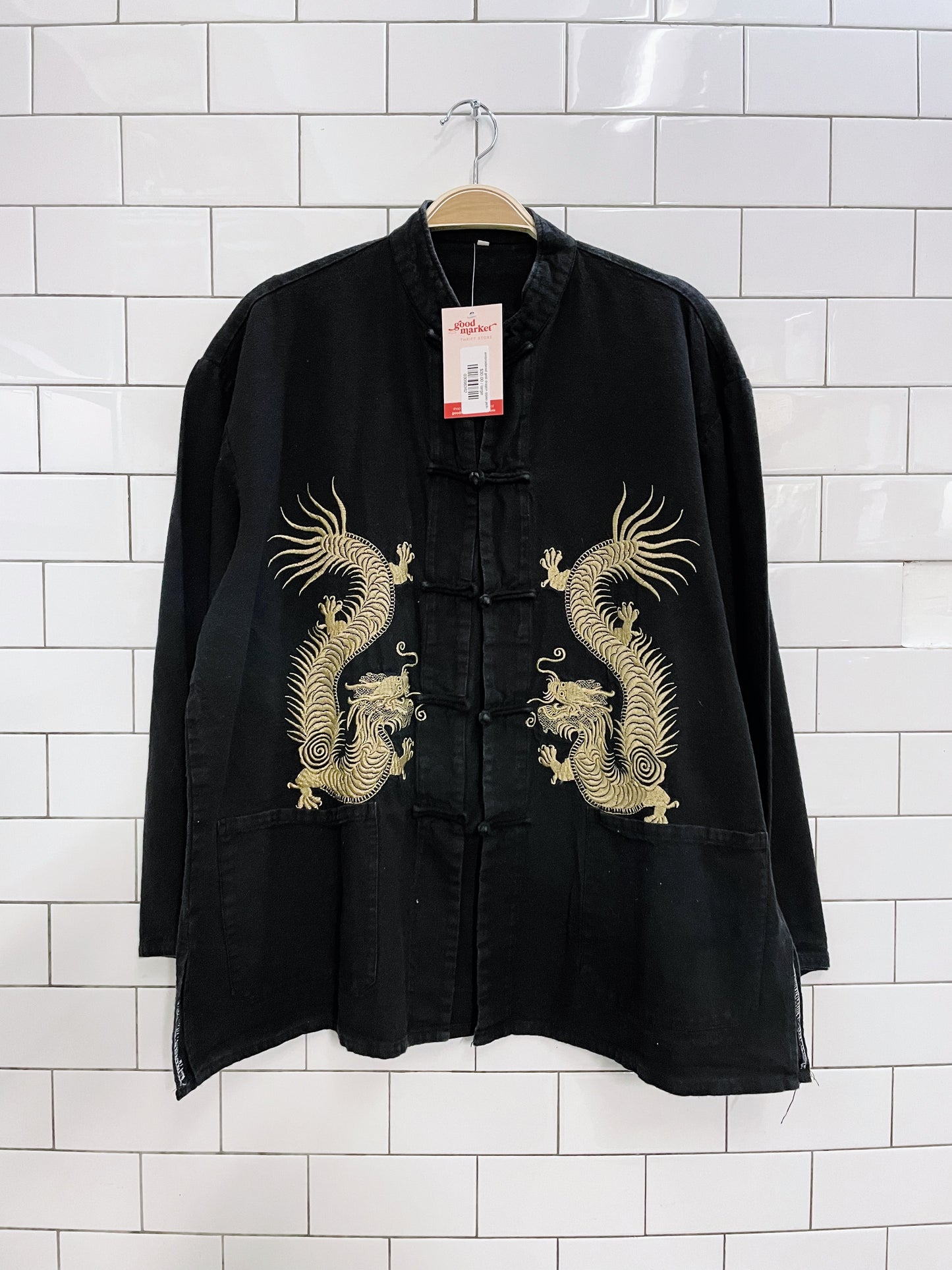 embroidered gold dragon qipao jacket