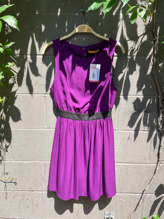 alice + olivia silk button back dress