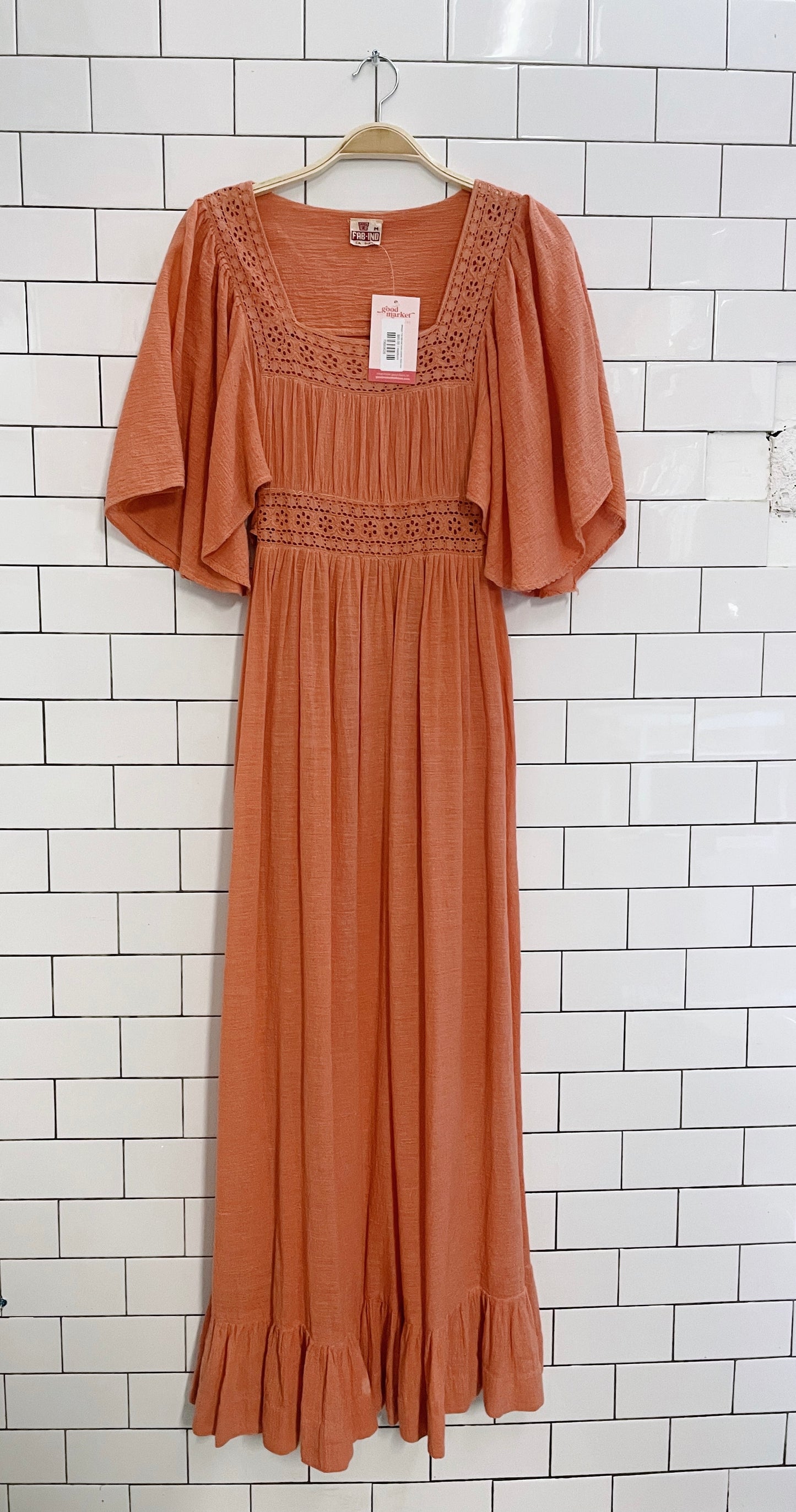 vintage 70s fab-ind boho prairie maxi dress