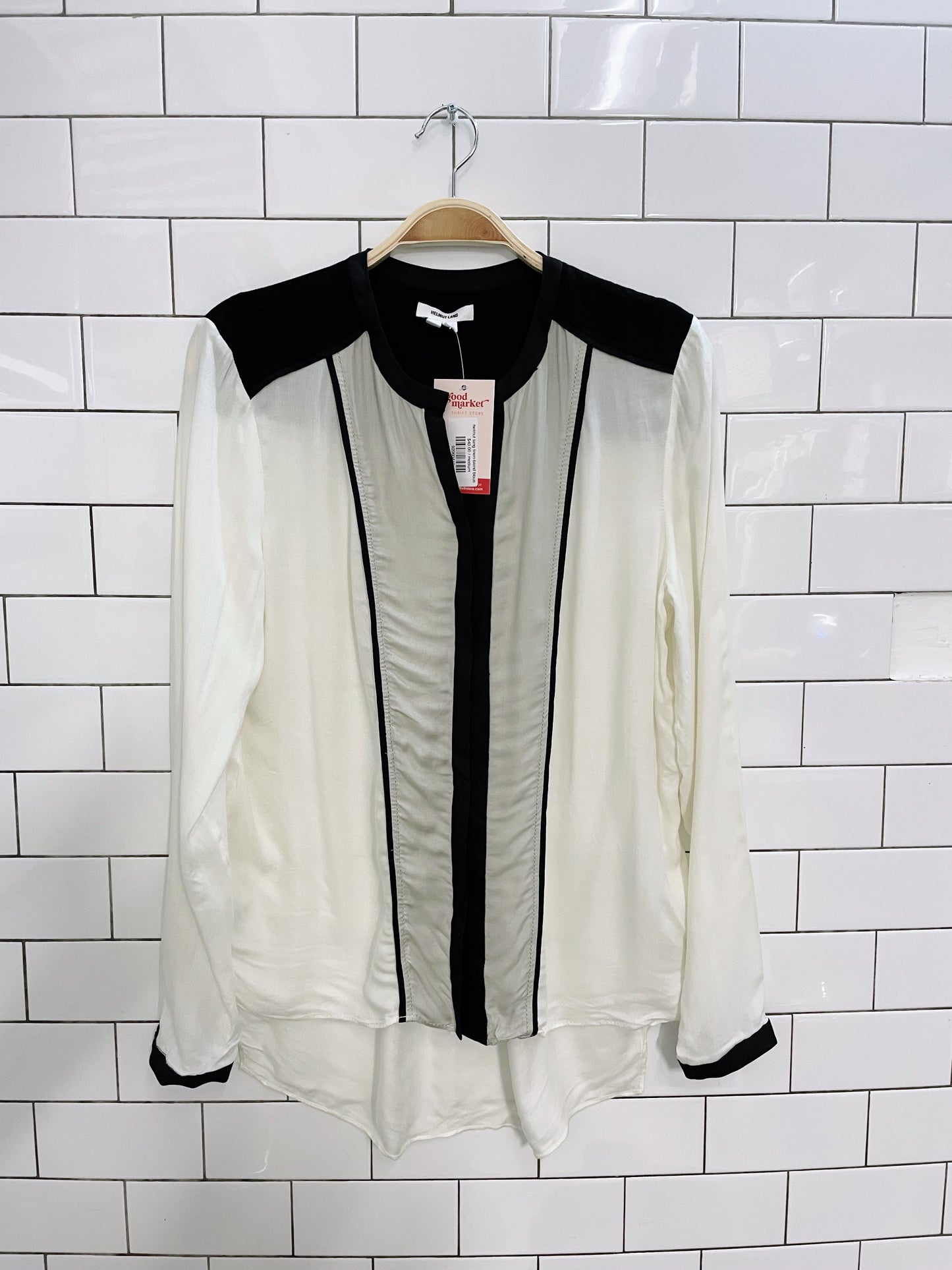 helmut lang linen-blend blouse