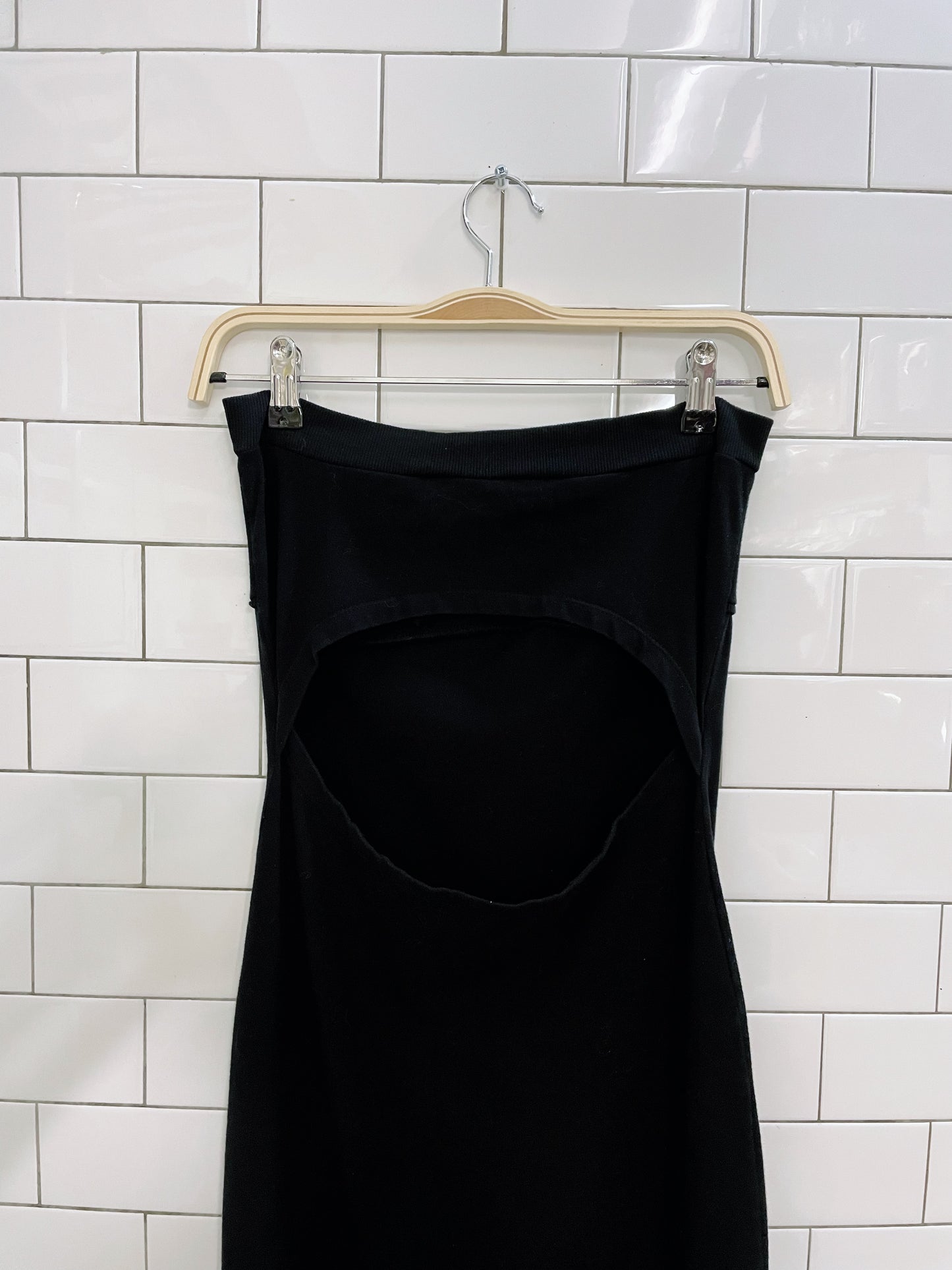 wilfred strapless cut out back midi dress