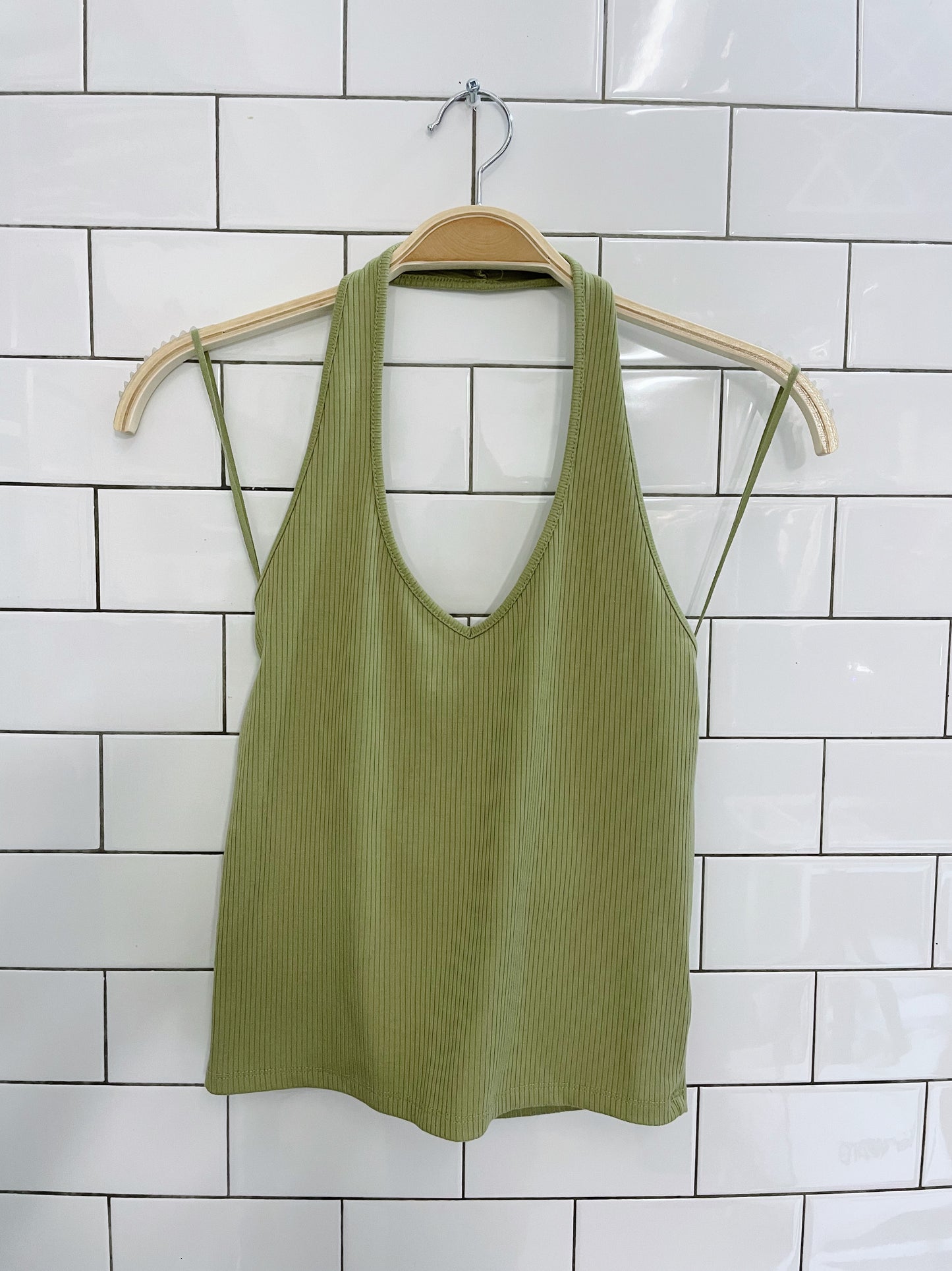 american eagle ribbed halter tank