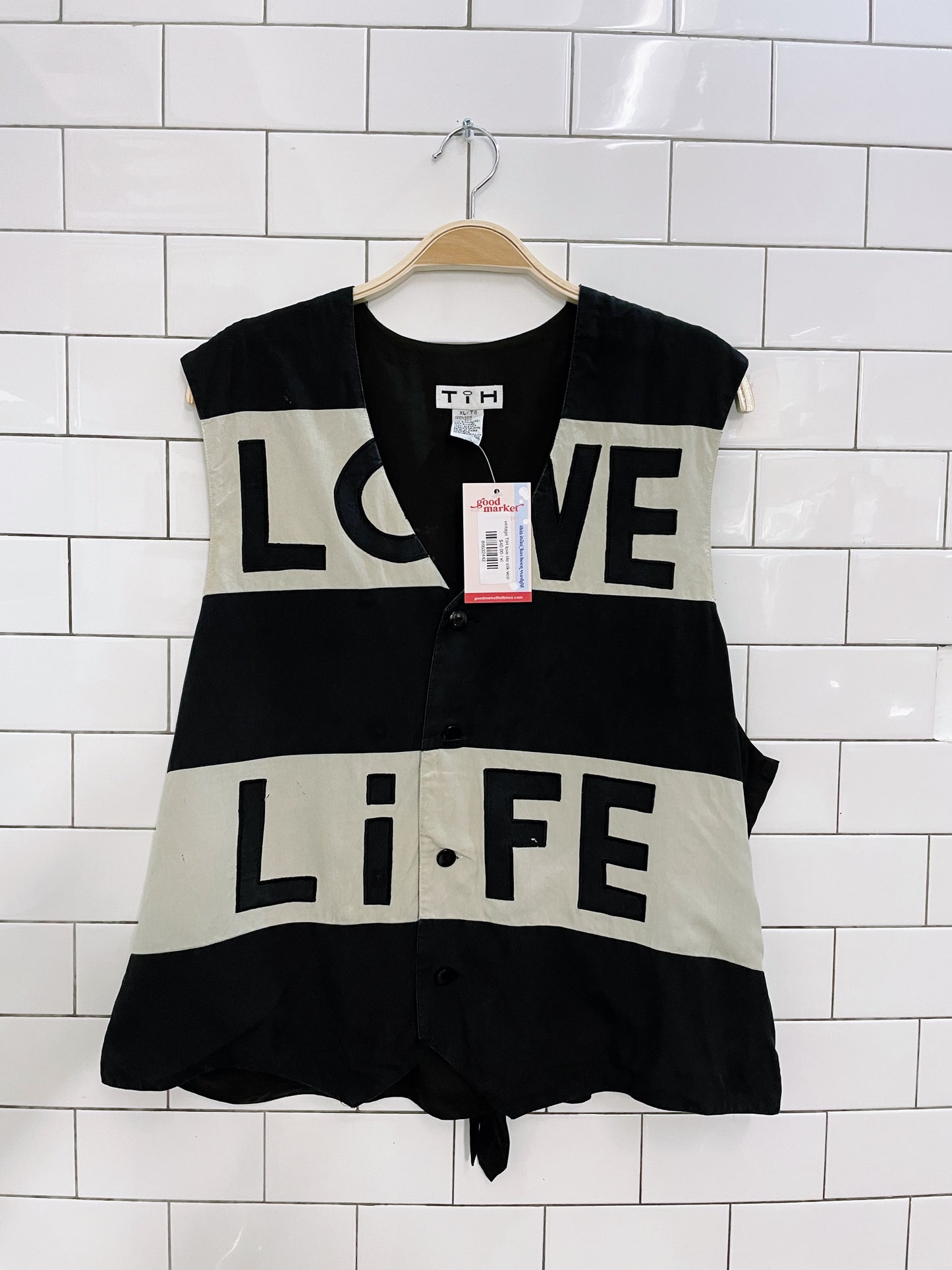 vintage TIH love life silk vest