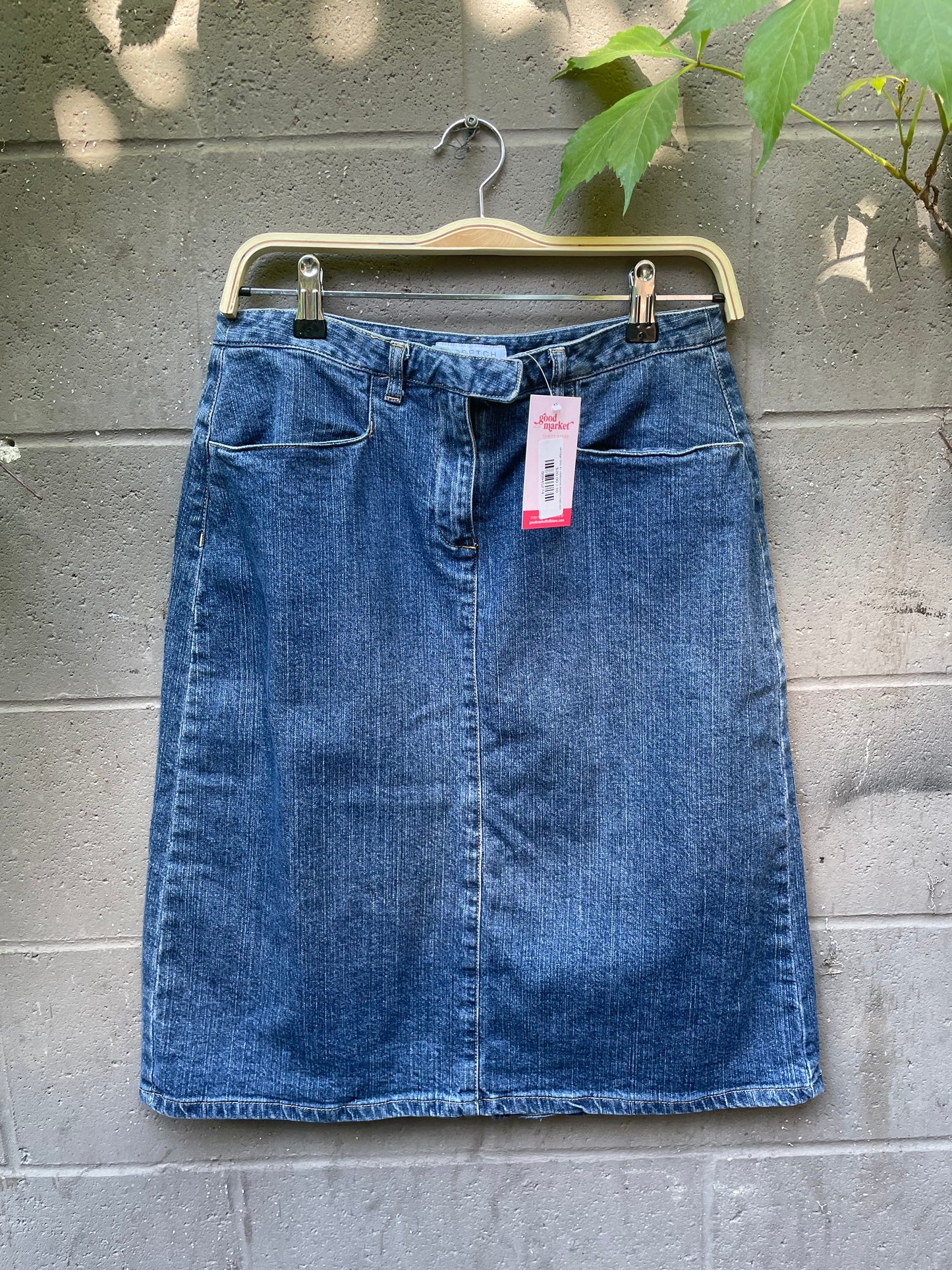 vintage 00s liz claiborne denim knee-length skirt