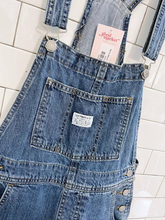 levi's denim overall shorts
