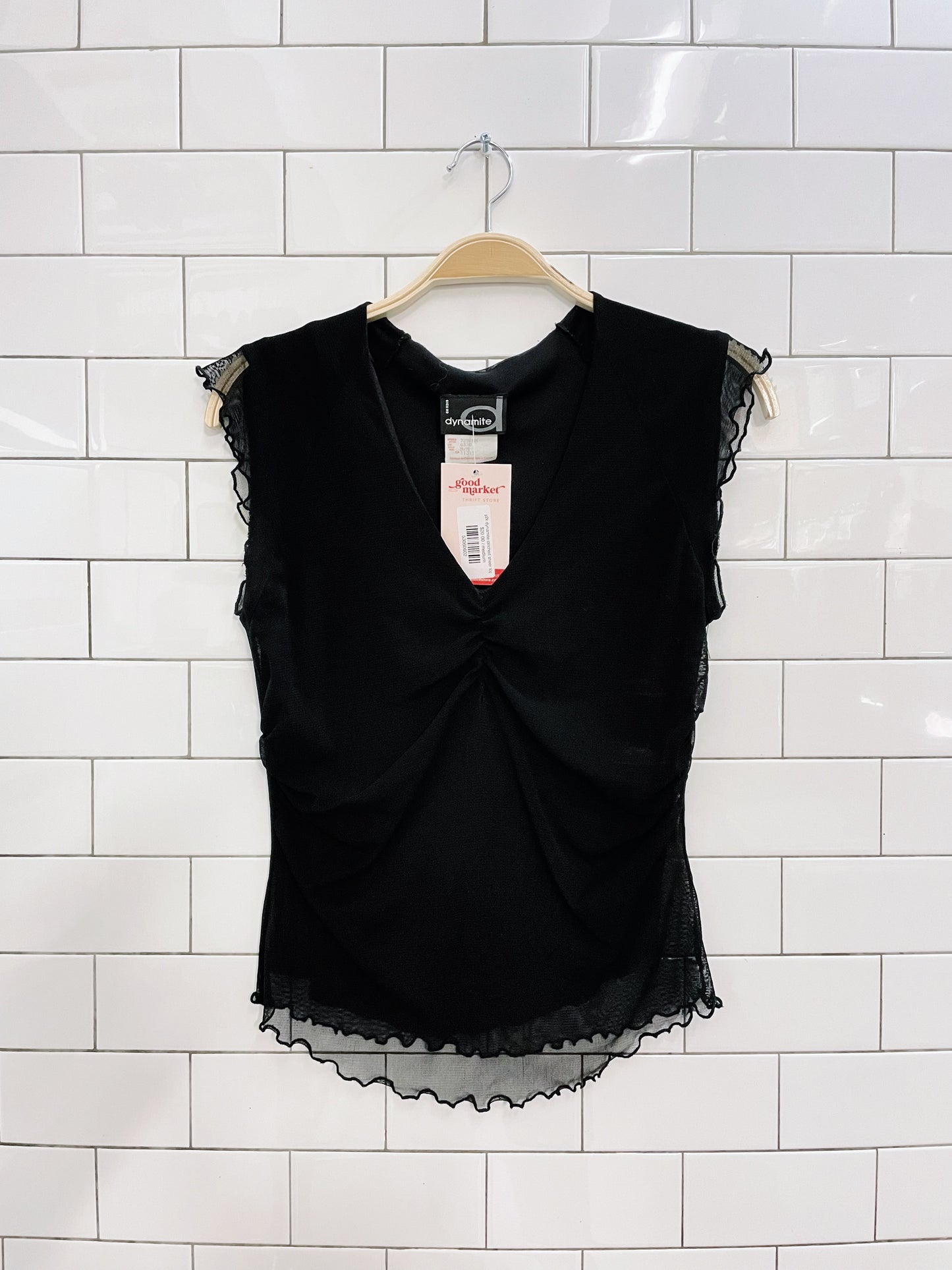 y2k dynamite cinched sheer top