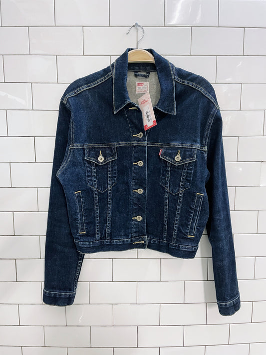 vintage levi's dark wash jean jacket