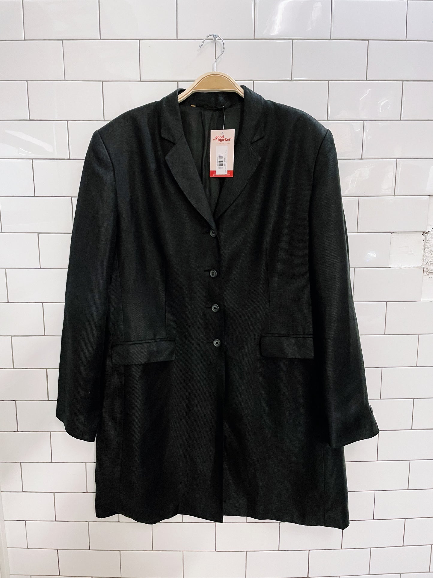 vintage st michael 100% linen long jacket