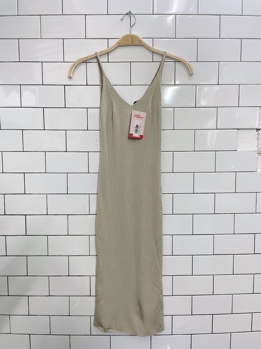 h&m ribbed knit tank midi dress
