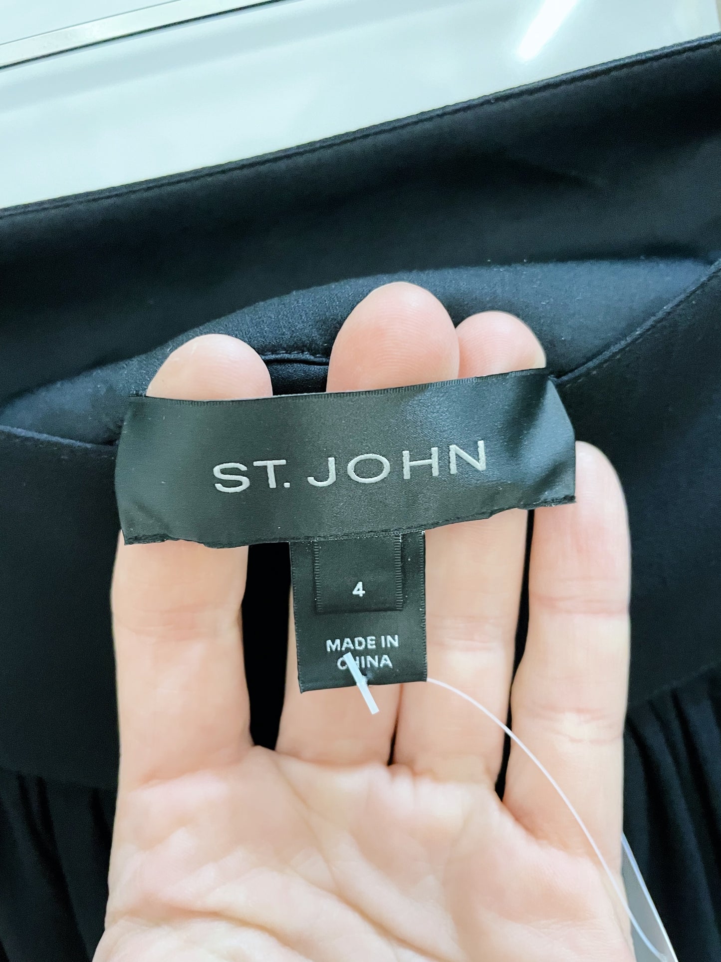 st. john 100% silk chiffon pleated short skirt