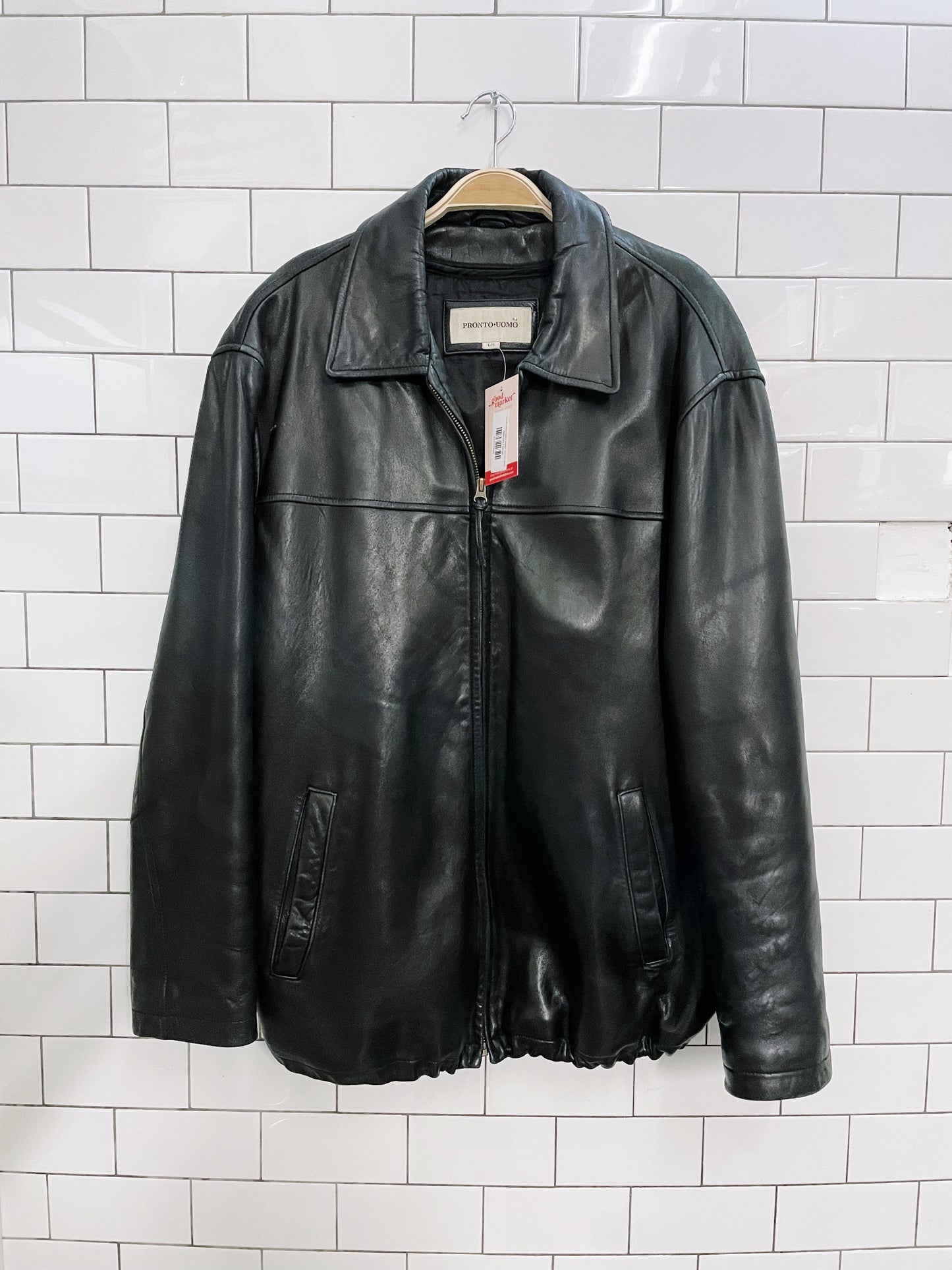 pronto uomo butter leather bomber jacket