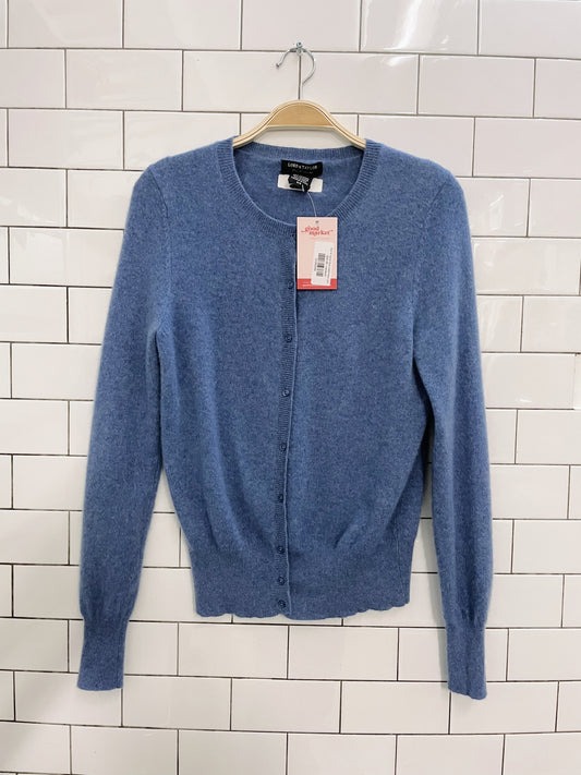 lord & taylor blue cashmere cardi
