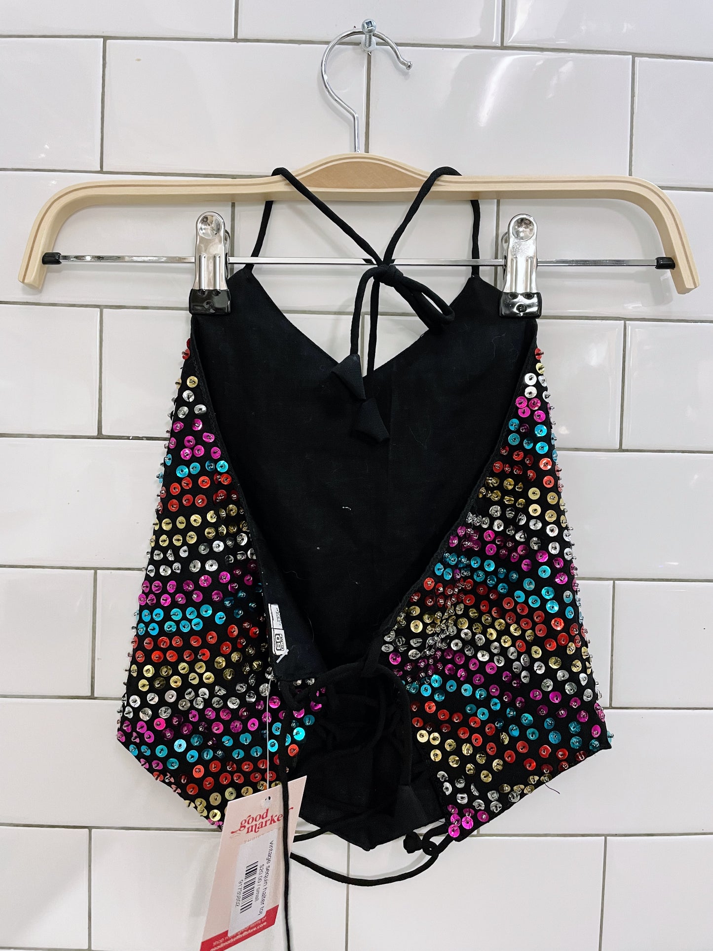 vintage sequin halter top