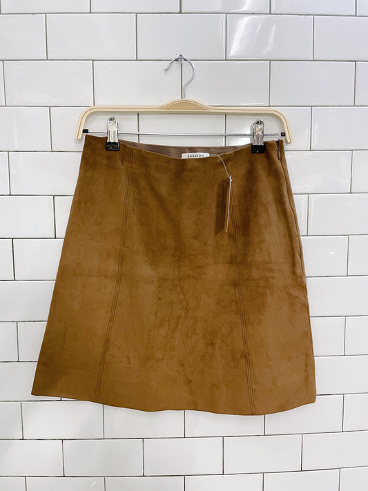 babaton faux suede hopper mini skirt