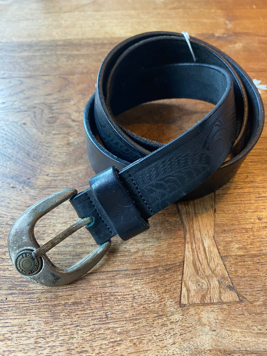 vintage 90s levi's tooled leather belt