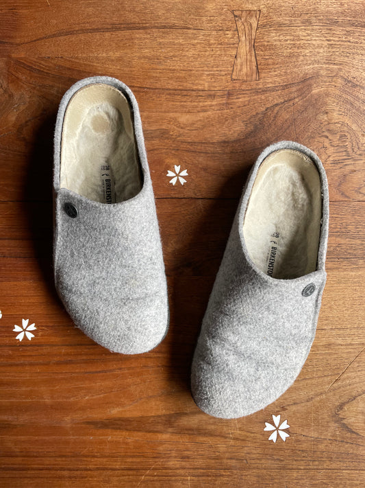 birkenstock zermatt shearling wool felt clogs