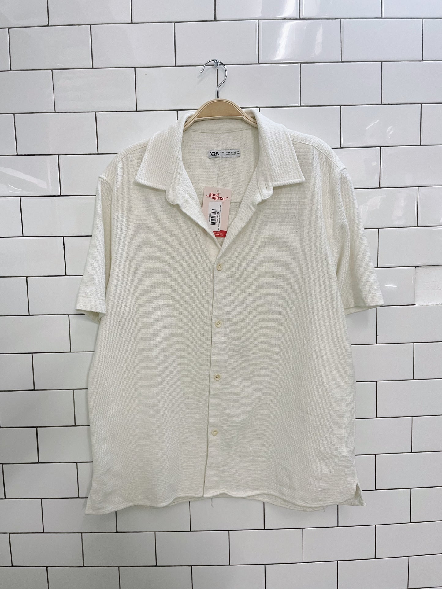 zara summer cotton short sleeve shirt