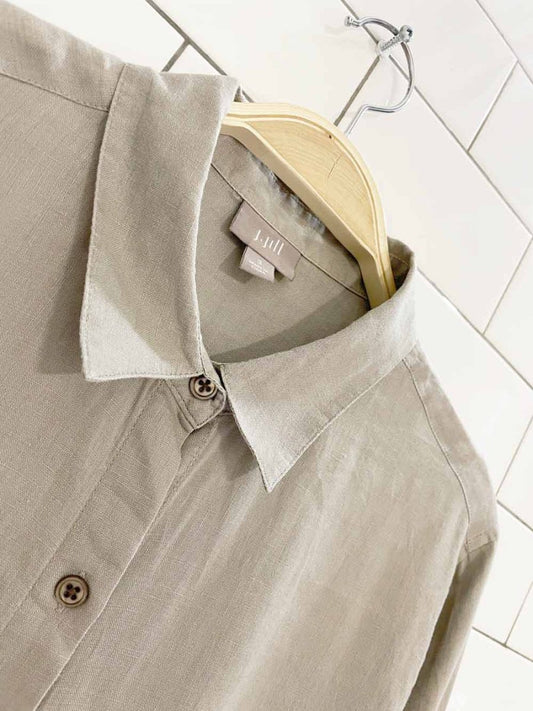 j jill 100% linen relaxed full button shirt - good market thrift store