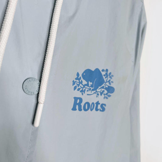 roots baby blue nylon snap button spring jacket
