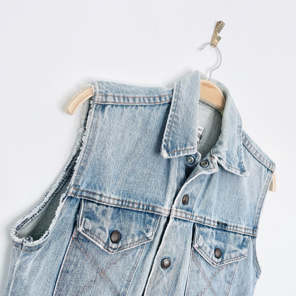 vintage 90s big yank western style denim vest