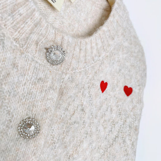 jessica simpson super soft embroidered hearts cardigan