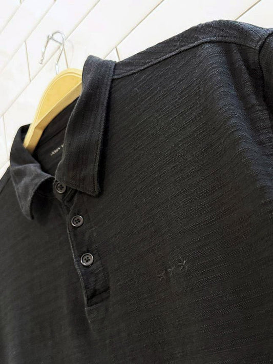 john varvatos textured polo shirt - good market thrift store